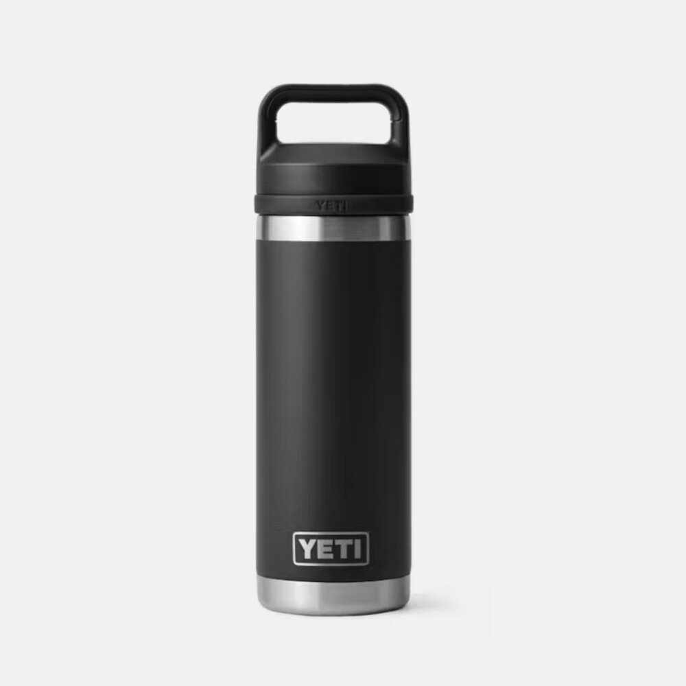 YETI RAMBLER 18 oz WATER BOTTLE  WITH CHUG CAP + BONUS WATER BOTTLE - BLACK